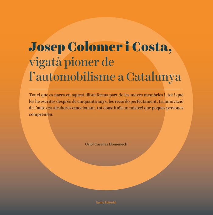 Könyv Josep Colomer i Costa, vigatà pioner de l'automobilisme a Catalunya Casellas Domènech