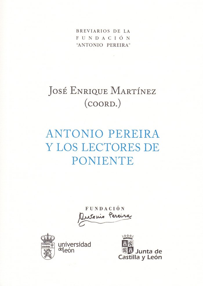 Knjiga Antonio Pereira y los lectores de Poniente 