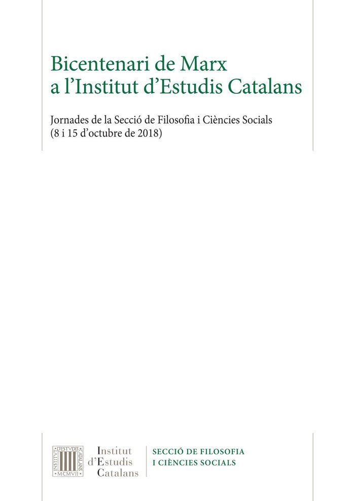 Kniha Bicentenari de Marx a l'Institut d'Estudis Catalans 