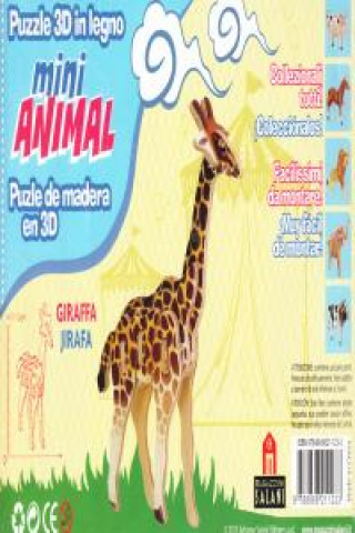 Knjiga JIRAFA MINI ANIMAL PUZLE DE MADERA EN 3D 