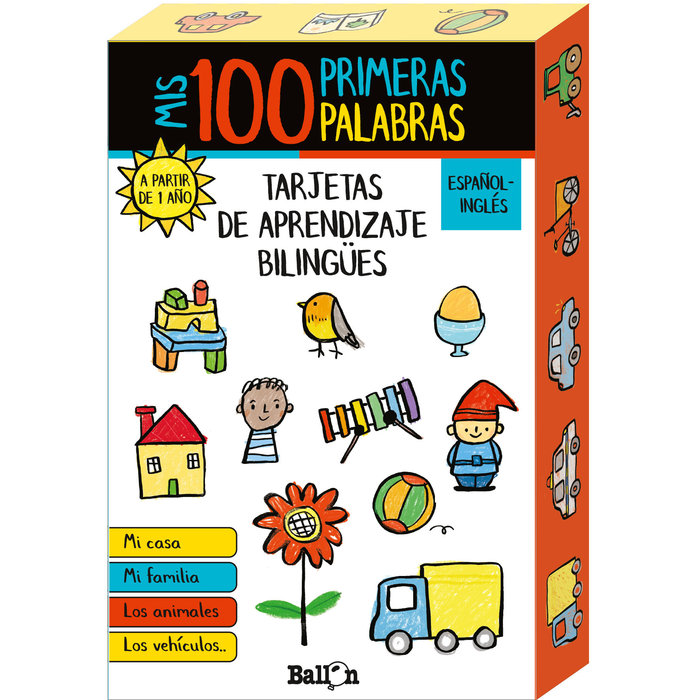 Gra/Zabawka MIS 100 PRIMERAS PALABRAS - TARJETAS DE APRENDIZAJE BILINGÜES BALLON