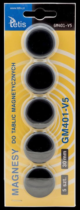 Carte Magnesy do tablic Tetis czarne 30mm/5 