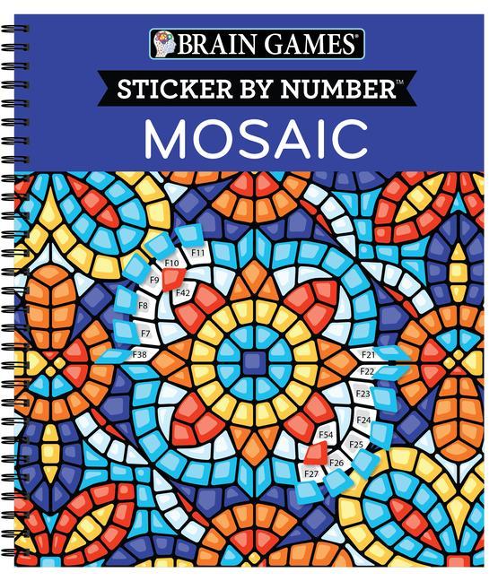 Carte Brain Games - Sticker by Number: Mosaic (20 Complex Images to Sticker) Brain Games