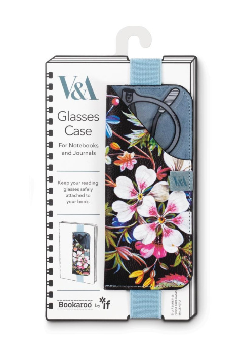 Könyv V & A Bookaroo Glasses Case Kilburn Black Floral 