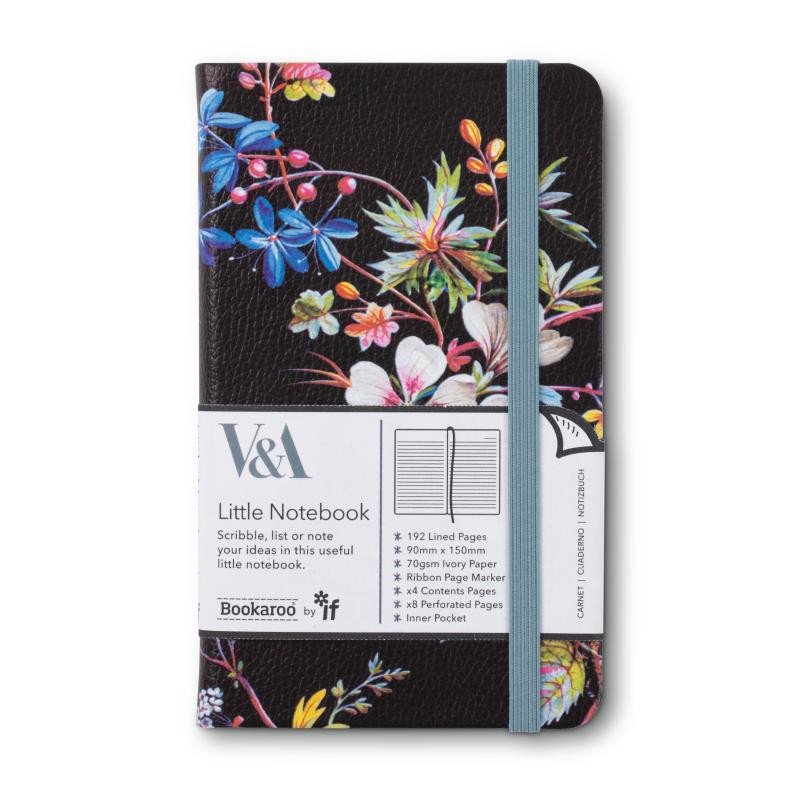 Stationery items V & A Bookaroo Journal A6 Kilburn Black Floral 