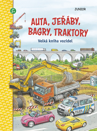 Kniha Auta, jeřáby, bagry, traktory 