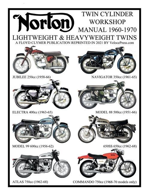 Книга NORTON 1960-1970 LIGHTWEIGHT AND HEAVYWEIGHT TWIN CYLINDER WORKSHOP MANUAL 250cc TO 750cc. INCLUDING THE 1968-1970 COMMANDO Clymer Floyd Clymer
