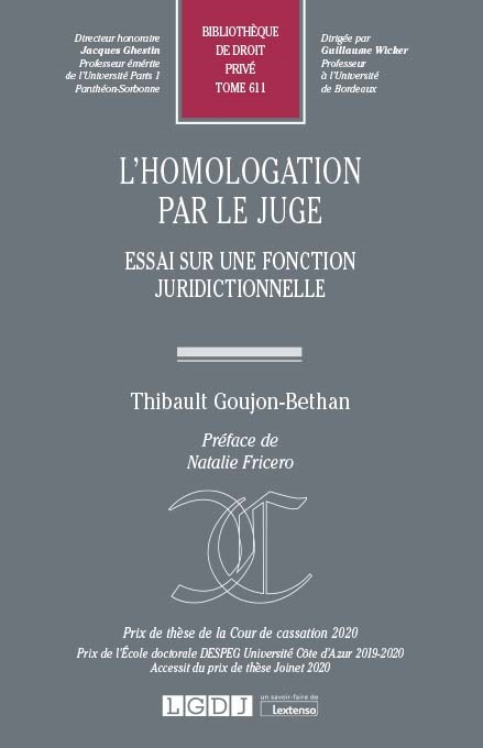 Книга L HOMOLOGATION PAR LE JUGE GOUJON-BETHAN T.