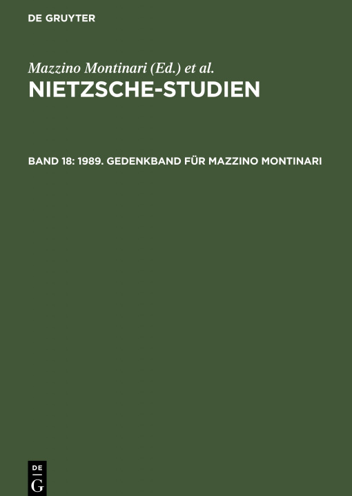 Carte 1989. Gedenkband Fur Mazzino Montinari Wolfgang Müller-Lauter