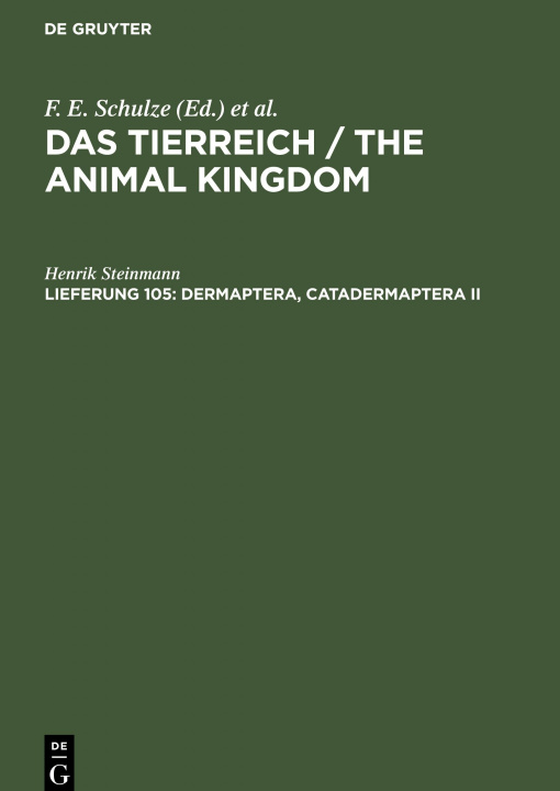 Kniha Dermaptera, Catadermaptera II W. Kükenthal