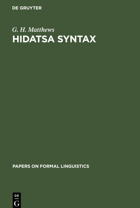 Libro Hidatsa Syntax G. H. Matthews