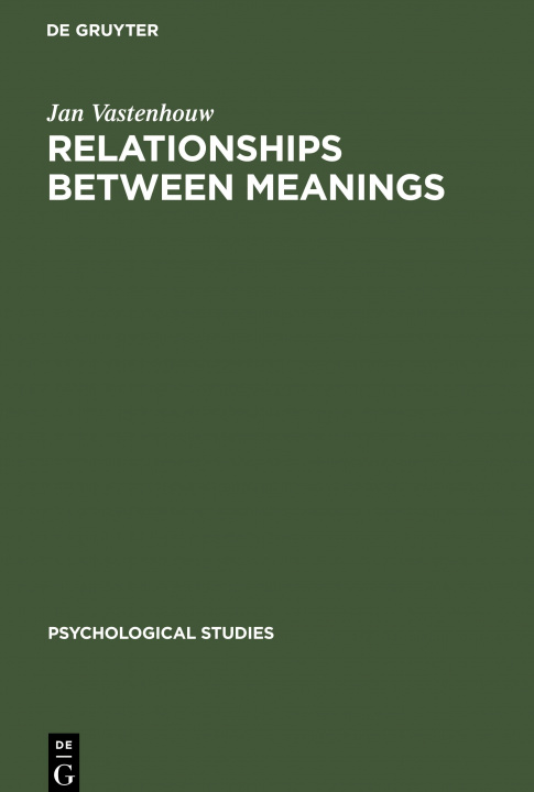 Libro Relationships Between Meanings Jan Vastenhouw