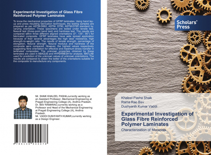 Kniha Experimental Investigation of Glass Fibre Reinforced Polymer Laminates KHALEEL PASHA SHAIK