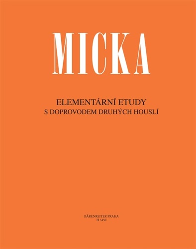 Book Elementární etudy Josef Micka