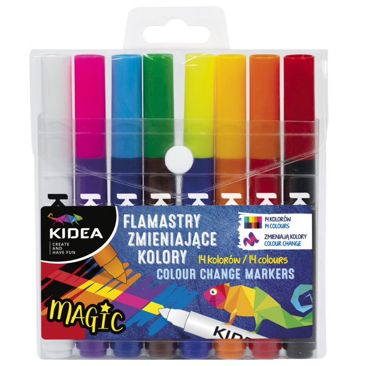 Book Flamastry zmieniające Kidea kolory 8 sztuk/14 kolorów 