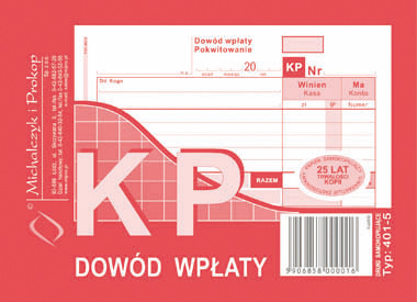 Carte KP - Dowód wpłaty A6 