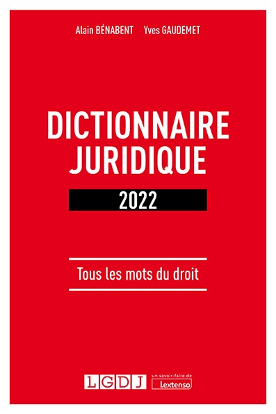 Könyv Dictionnaire juridique BENABENT A.
