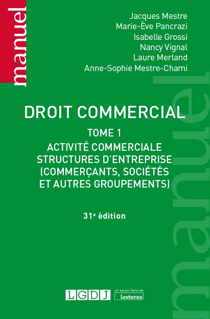 Kniha Droit commercial MESTRE J.