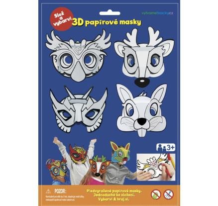 Kniha 3D Karnevalové masky - sova, jelen, králíček, superhrdina 