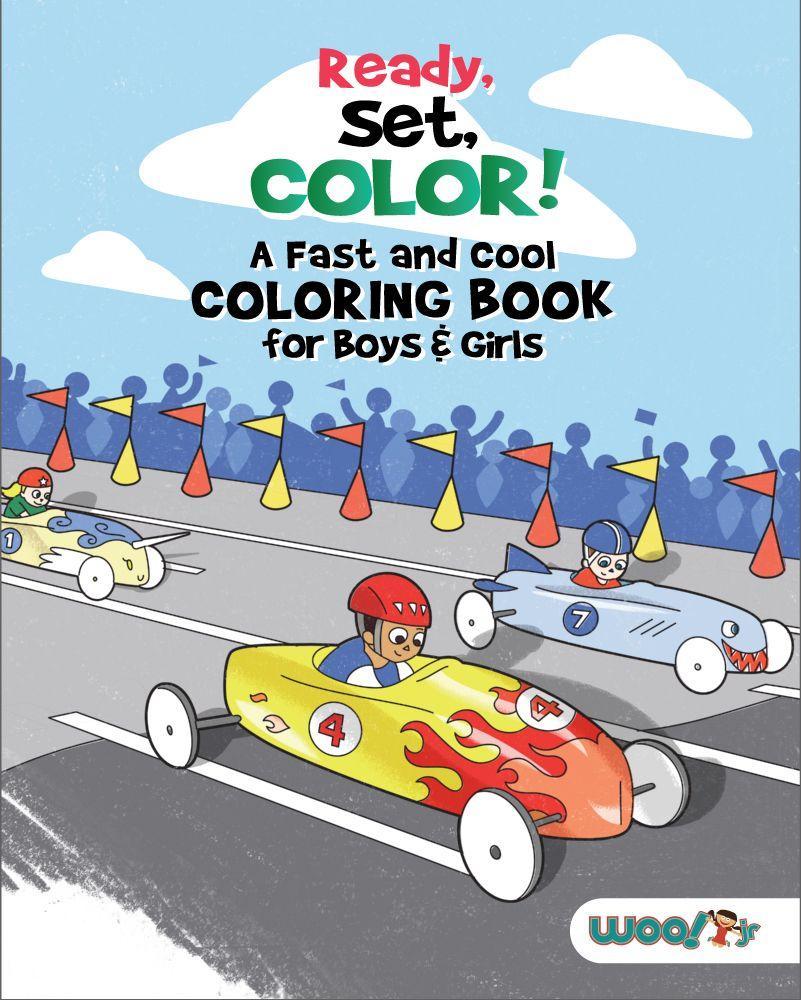 Carte Ready, Set, Color! A Fast and Cool Coloring Book for Boys & Girls 