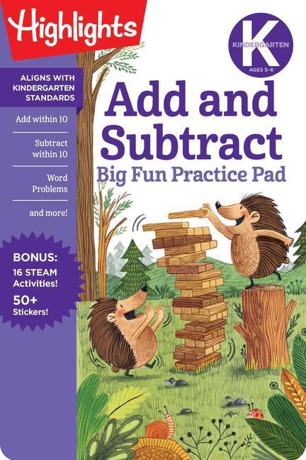 Книга Kindergarten Add and Subtract Big Fun Practice Pad 