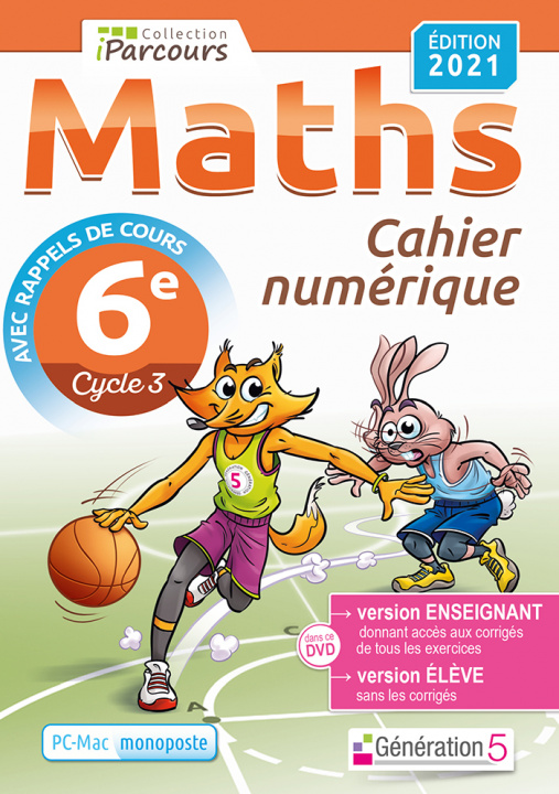 Digital Cahier numérique iParcours Maths 6e (DVD enseignant monoposte) 2021 HACHE