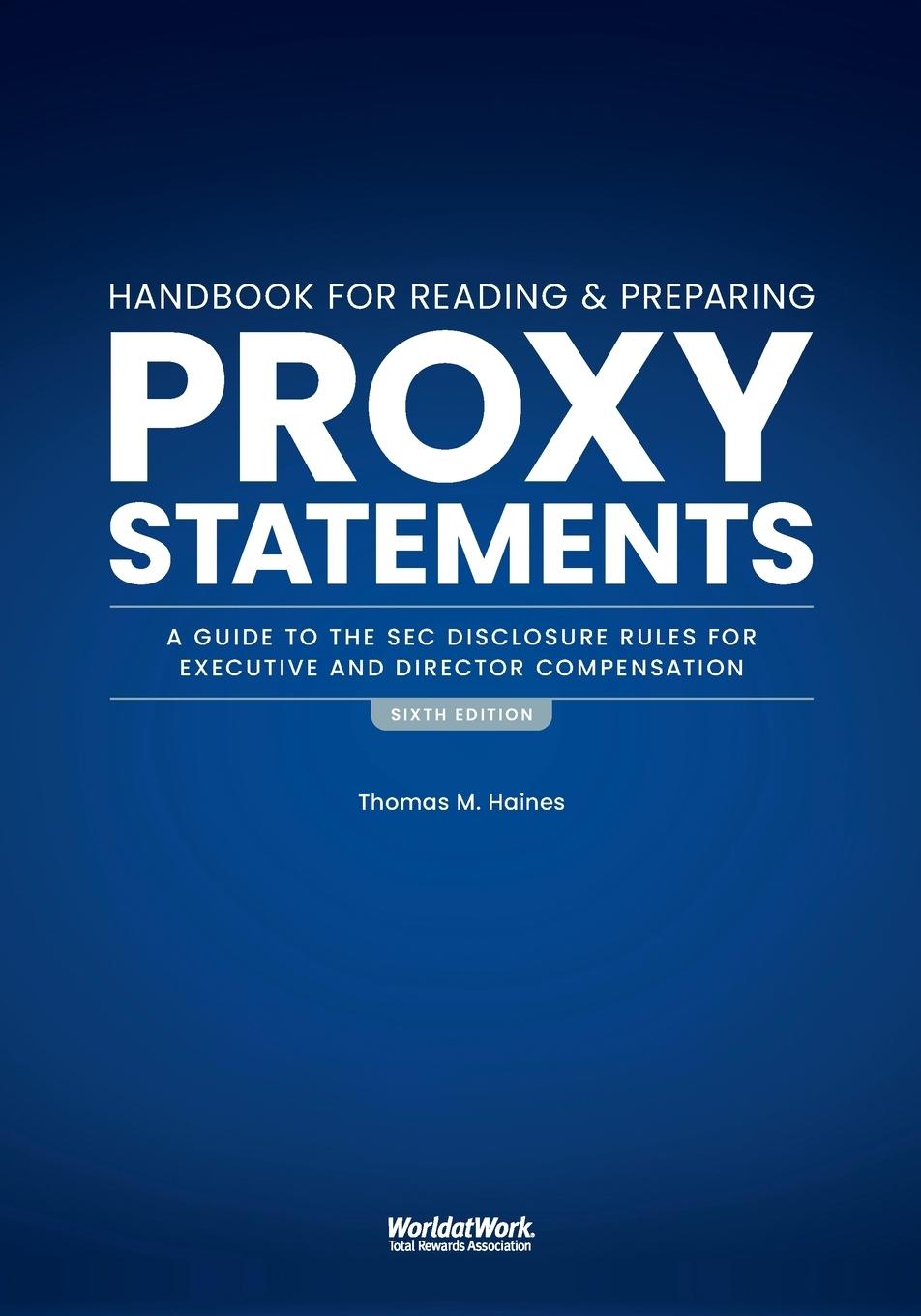 Knjiga Handbook for Reading and Preparing Proxy Statements Thomas M. Haines