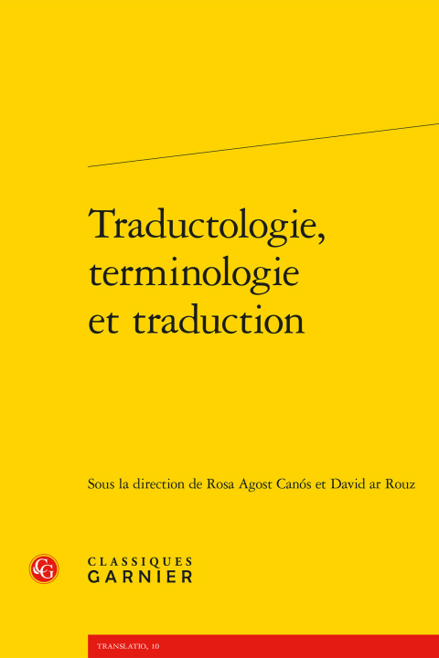 Book Traductologie, terminologie et traduction collegium