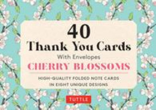 Tiskanica Cherry Blossoms, 40 Thank You Cards with Envelopes 