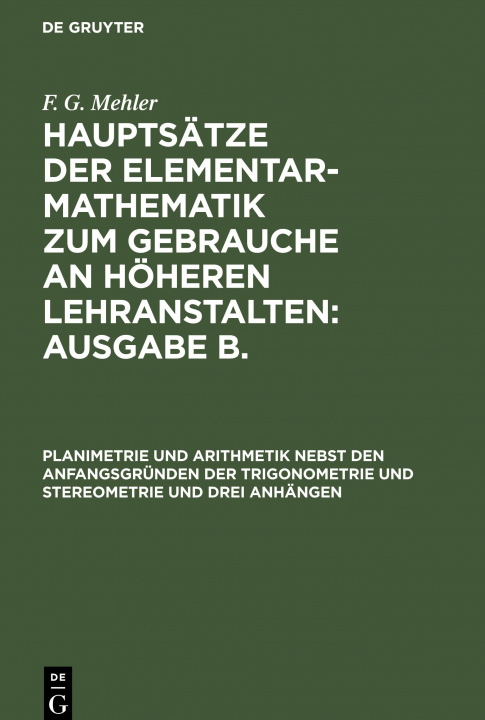 Kniha Planimetrie Und Arithmetik Nebst Den Anfangsgrunden Der Trigonometrie Und Stereometrie Und Drei Anhangen 