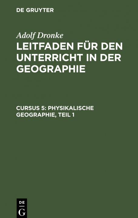 Książka Physikalische Geographie, Teil 1 