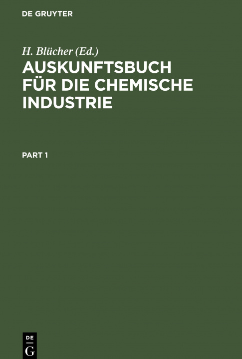 Könyv Auskunftsbuch für die Chemische Industrie 