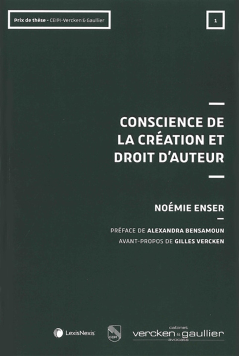 Knjiga Conscience de la création et droit d'auteur ENSER NOEMIE