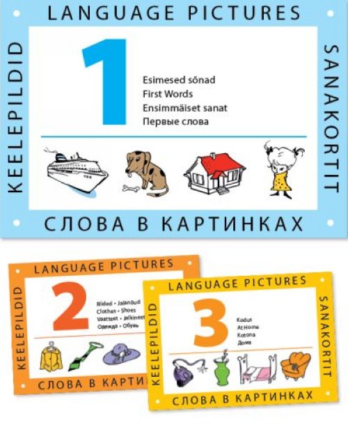 Kniha Komplekt Keelepildid / Language Pictures / Sanakortit / Слова в картинках 1-3 Mall Pesti