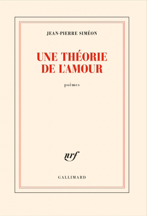 Buch Une théorie de l'amour JEAN-PIERRE SIMEON