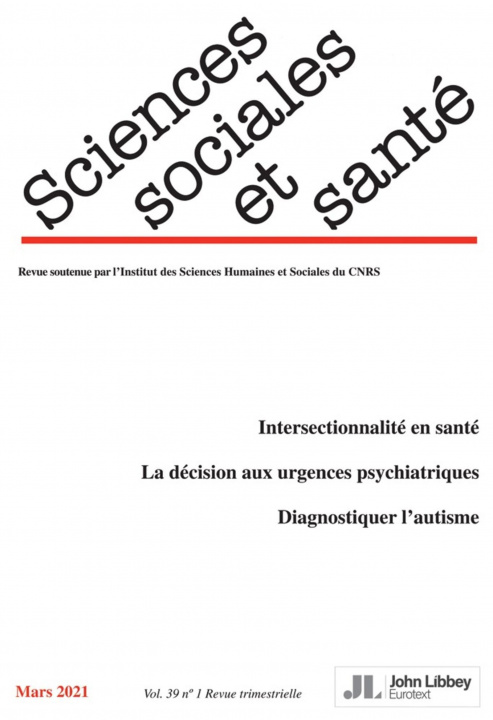 Kniha Revue Sciences Sociales et Santé. Volume 39 - N°1/2021 (mars 2021) Langlois