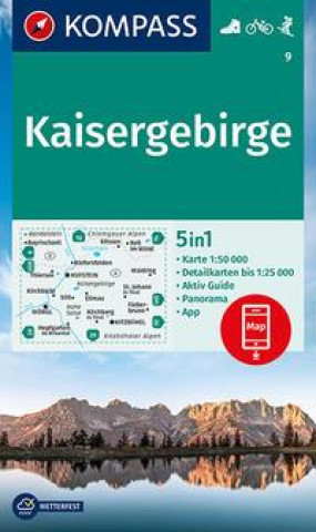 Articles imprimés KOMPASS Wanderkarte 9 Kaisergebirge 1:50.000 