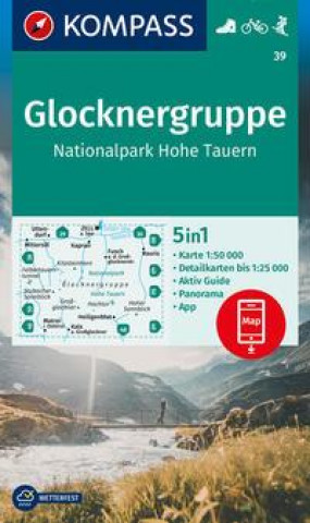 Nyomtatványok KOMPASS Wanderkarte 39 Glocknergruppe, Nationalpark Hohe Tauern 1:50.000 
