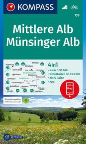 Drucksachen KOMPASS Wanderkarte 779 Mittlere Alb, Münsinger Alb 1:50.000 