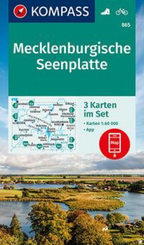 Nyomtatványok KOMPASS Wanderkarten-Set 865 Mecklenburgische Seenplatte (3 Karten) 1:60.000 