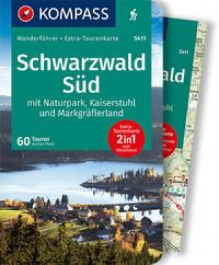 Carte KOMPASS Wanderführer Schwarzwald Süd mit Naturpark, Kaiserstuhl und Markgräflerland, 60 Touren 