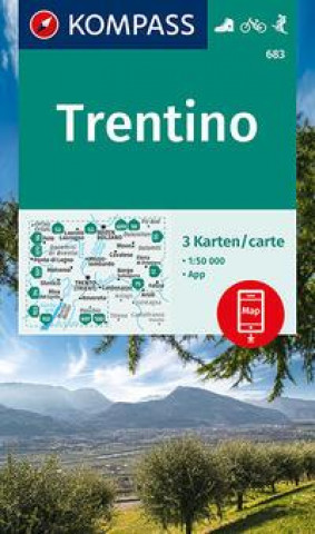 Tiskovina KOMPASS Wanderkarten-Set 683 Trentino (3 Karten) 1:50.000 