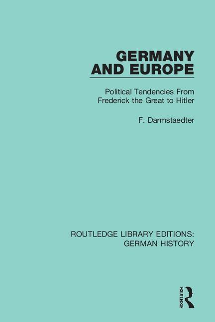 Buch Germany and Europe F. Darmstaedter