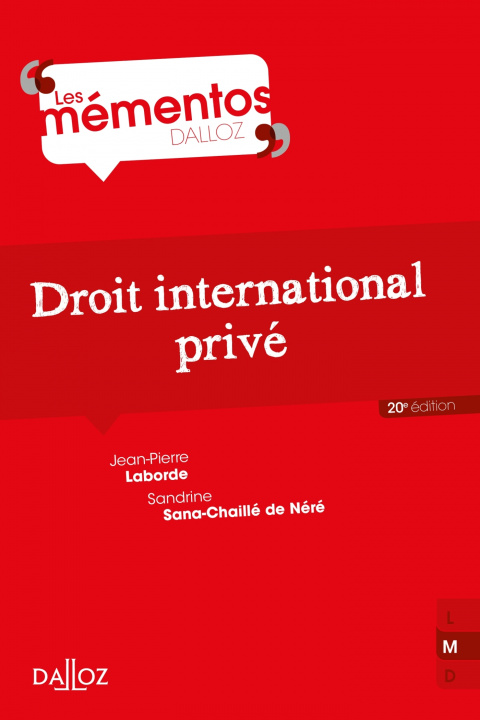 Kniha Droit international privé. 20e éd. Jean-Pierre Laborde
