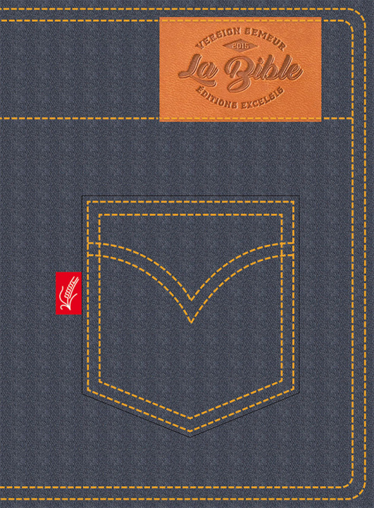 Livre Bible du Semeur 2015, jeans, avec fermeture à glissière collegium