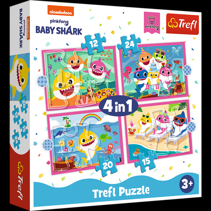Hra/Hračka Puzzle Baby Shark: Rodina 4v1 