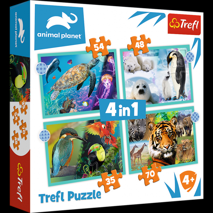 Gra/Zabawka Puzzle Animal Planet: Záhadný svět zvířat 4v1 
