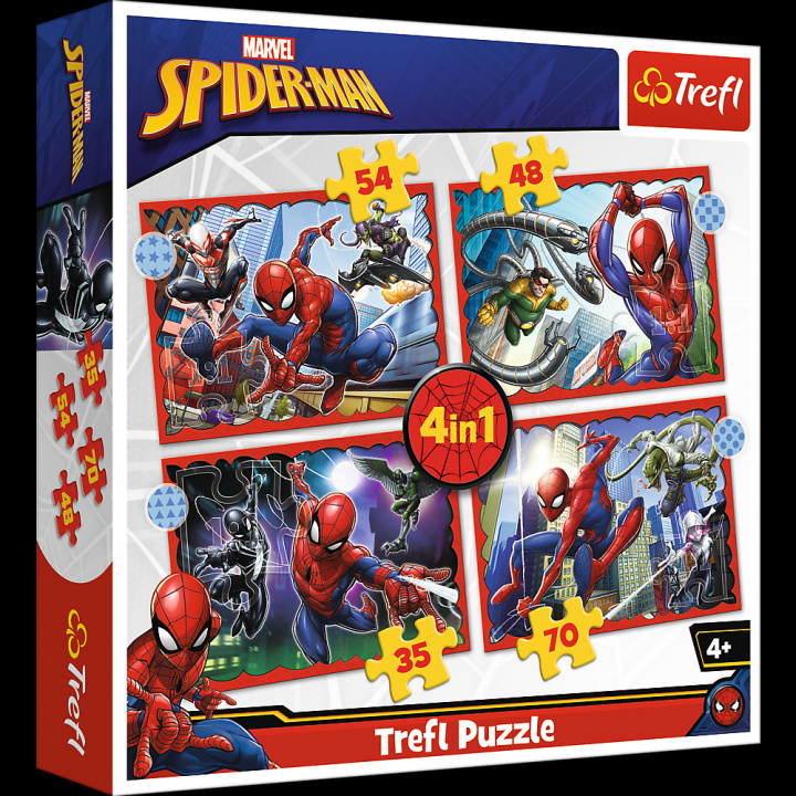 Joc / Jucărie Puzzle Hrdinný Spiderman 4v1 