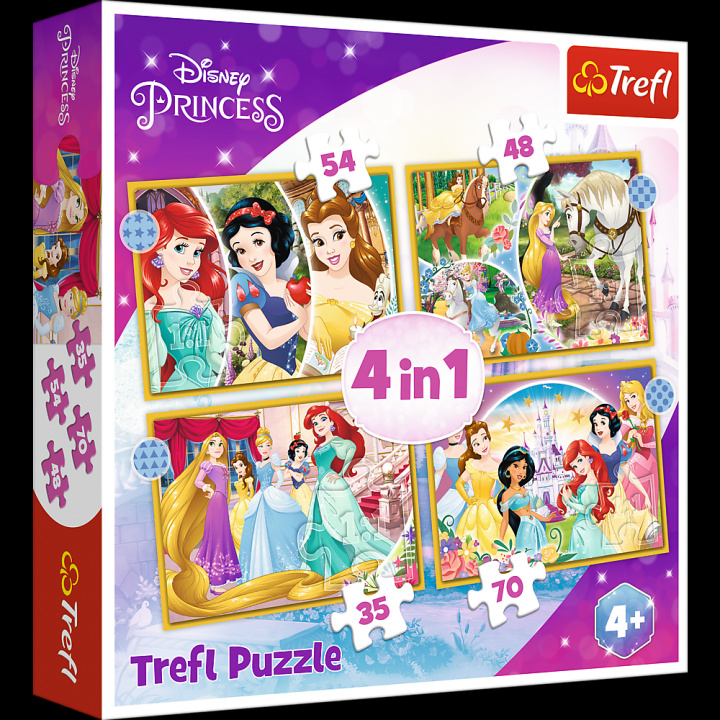 Gra/Zabawka Puzzle Disney princezny: Šťastný den 4v1 