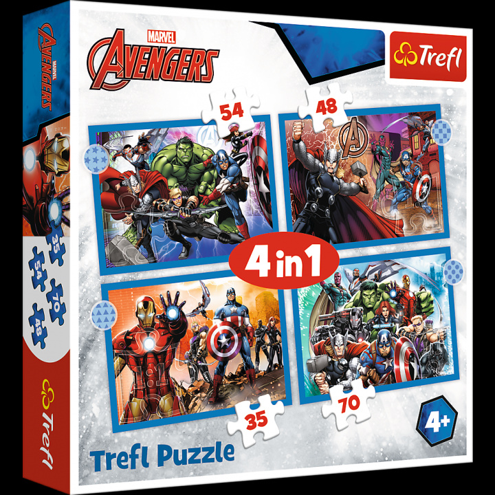 Hra/Hračka Puzzle Stateční Avengers 4v1 